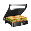 OSTBA Panini Press Grill with Adjustable Temperature, 4-Slice Indoor Grill, 180° Open Sandwich Maker with Drip Tray, Non-Stick Plates, Stainless Steel, 1200W