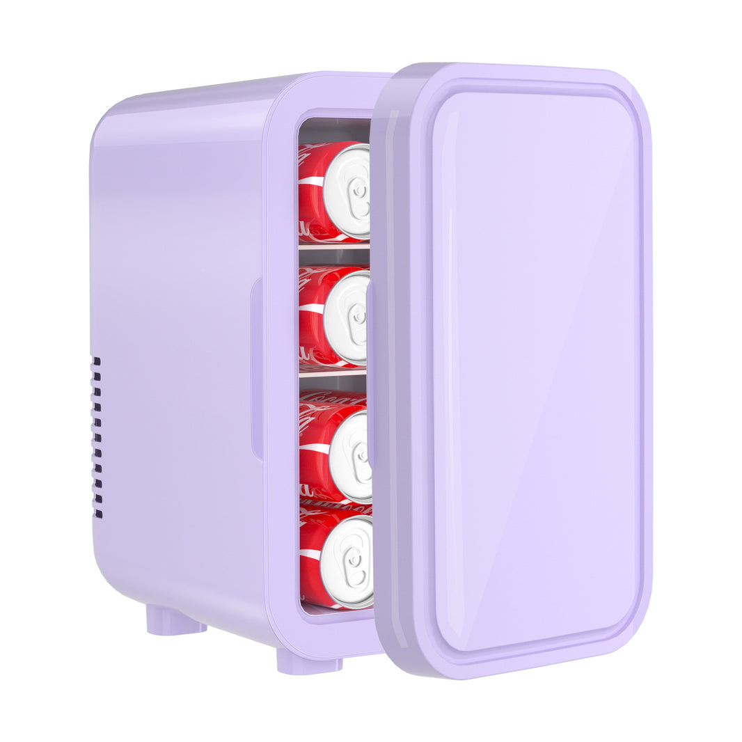 Mini Fridge, 6 Liter/8 Can 110V AC/DC Portable Thermoelectric Cooler Refrigerators for Bedroom, Skincare, Beverage, Office, Dorm Room and Car, Black