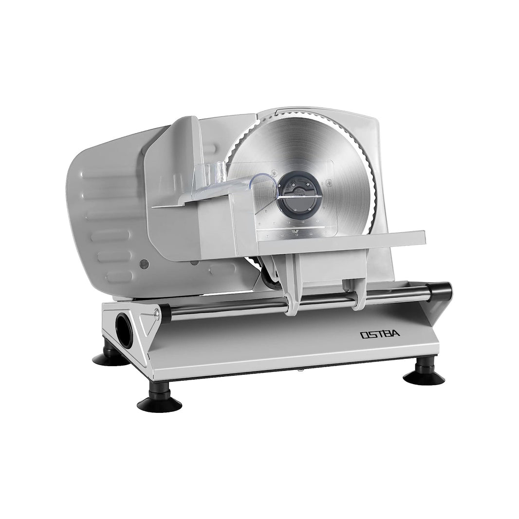 OSTBA Meat Slicer Machine for Home, Electric Deli Food Slicer with Removable 6.7” Stainless Steel Blades, 0-15mm Adjustable Thickness, Easy to Clean, 150W, Ideal for Cold Cuts, Cheese, Bread, Fruit