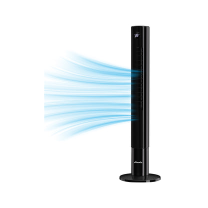 Tower Fans for Bedroom, 85° Oscillating Bladeless Fans, Standing Fans with Touch LED Display, 12H Timer, Remote, 3 Speeds 3 Modes Max 26ft/s, 43" Cooling Quiet Floor Fan for Home Office
