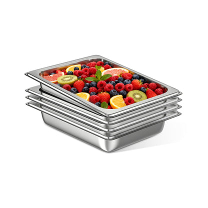 OSTBA 4-Pack Hotel Pans, Half-Size Stainless Steel Steam Table Pan, 2.5" Deep