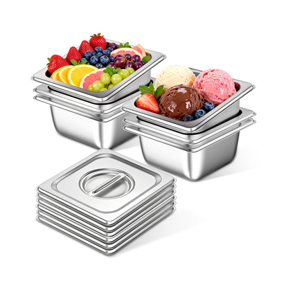 OSTBA 4-Pack Hotel Pans, Half-Size Stainless Steel Steam Table Pan, 2.5" Deep