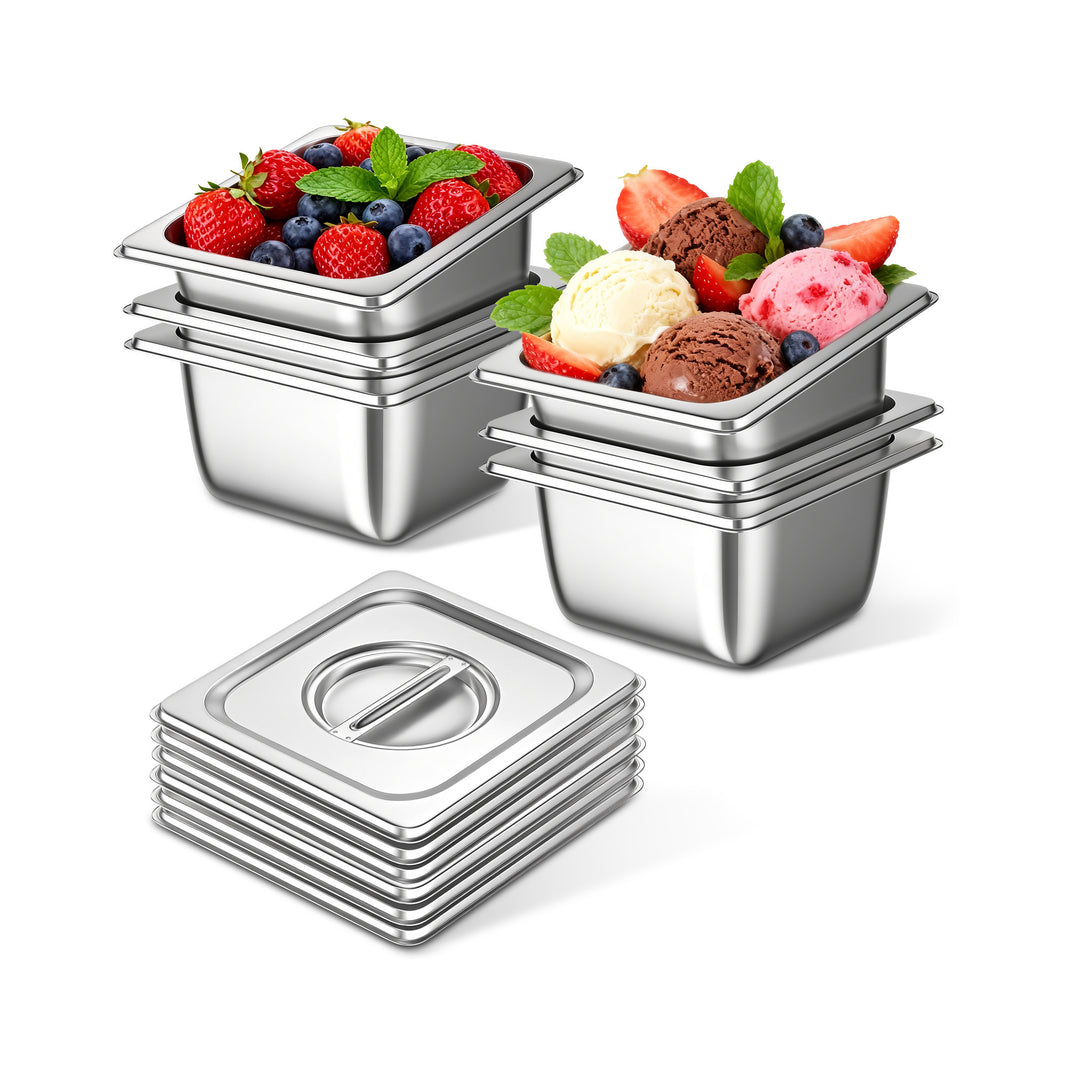 OSTBA 4-Pack Hotel Pans, Half-Size Stainless Steel Steam Table Pan, 2.5" Deep