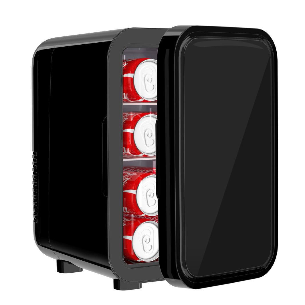 Mini Fridge, 6 Liter/8 Can 110V AC/DC Portable Thermoelectric Cooler Refrigerators for Bedroom, Skincare, Beverage, Office, Dorm Room and Car, Black
