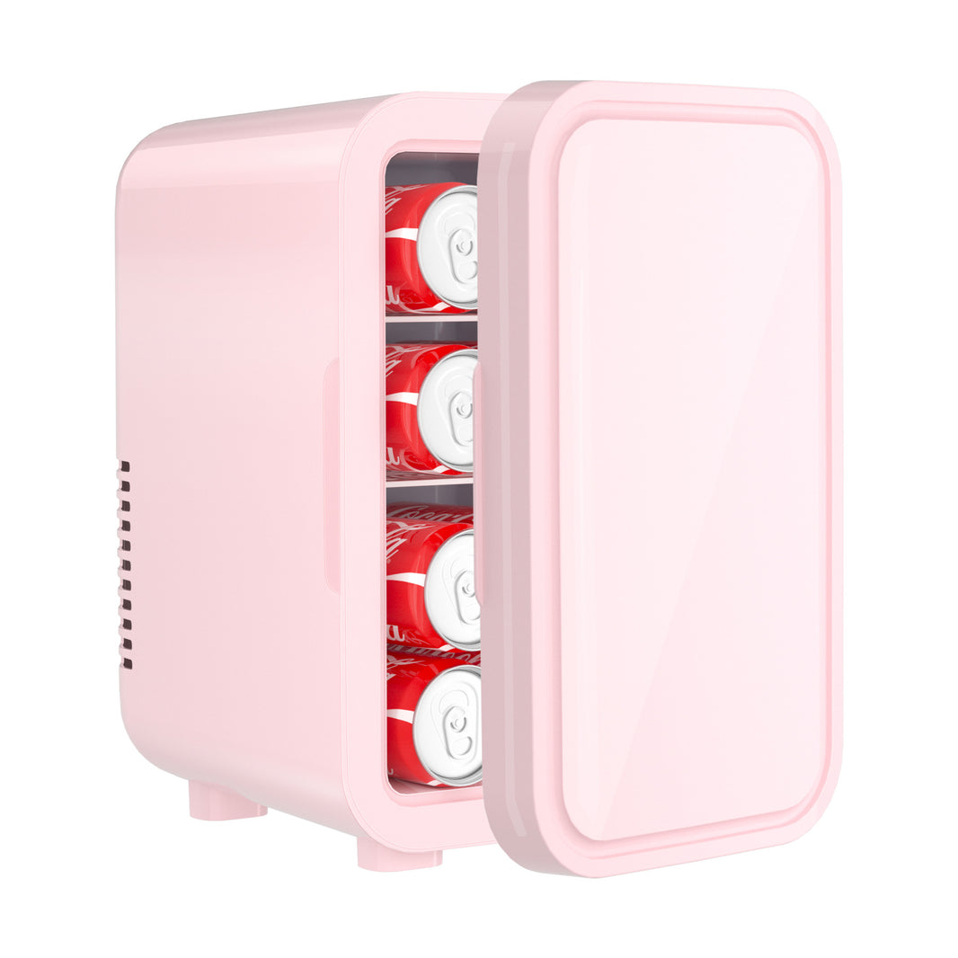 Mini Fridge, 6 Liter/8 Can 110V AC/DC Portable Thermoelectric Cooler Refrigerators for Bedroom, Skincare, Beverage, Office, Dorm Room and Car, Black