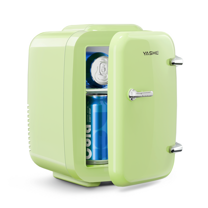 Mini Fridge, 4 Liter/6 Cans Small Fridgerator for Bedroom, AC/DC Thermoelectric Cooler and Warmer for Skincare Drink Office Dorm Car, White