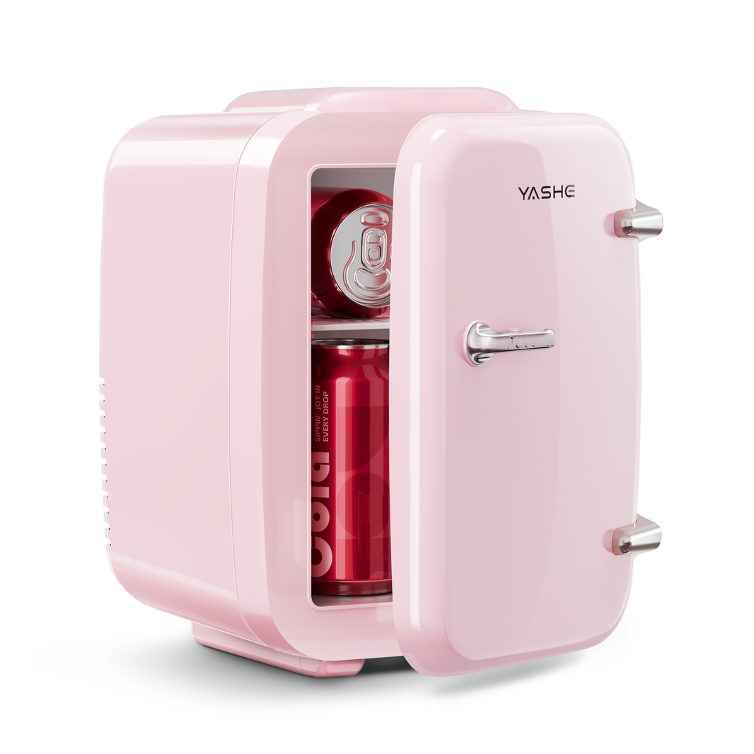 Mini Fridge, 4 Liter/6 Cans Small Fridgerator for Bedroom, AC/DC Thermoelectric Cooler and Warmer for Skincare Drink Office Dorm Car, White