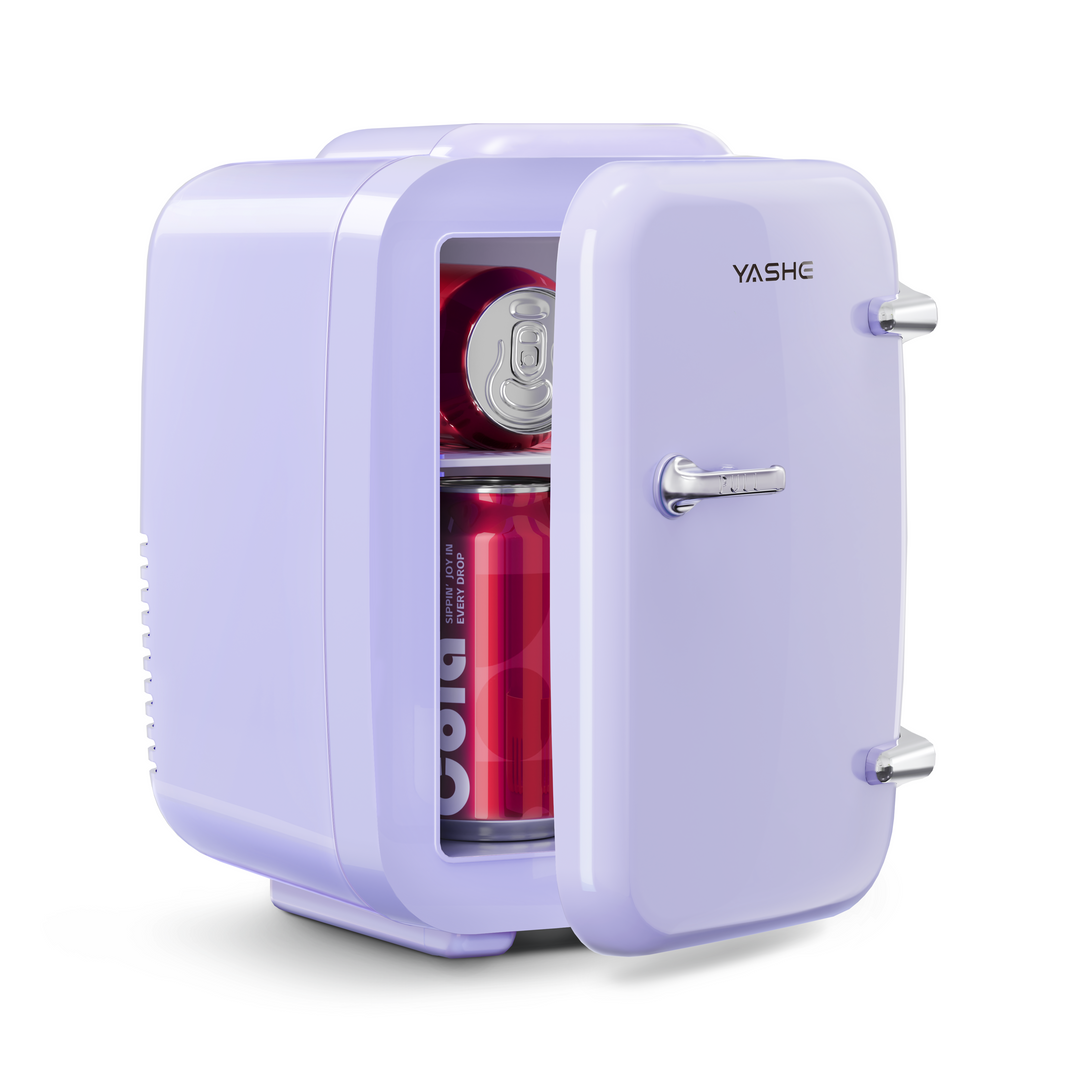 Mini Fridge, 4 Liter/6 Cans Small Fridgerator for Bedroom, AC/DC Thermoelectric Cooler and Warmer for Skincare Drink Office Dorm Car, White