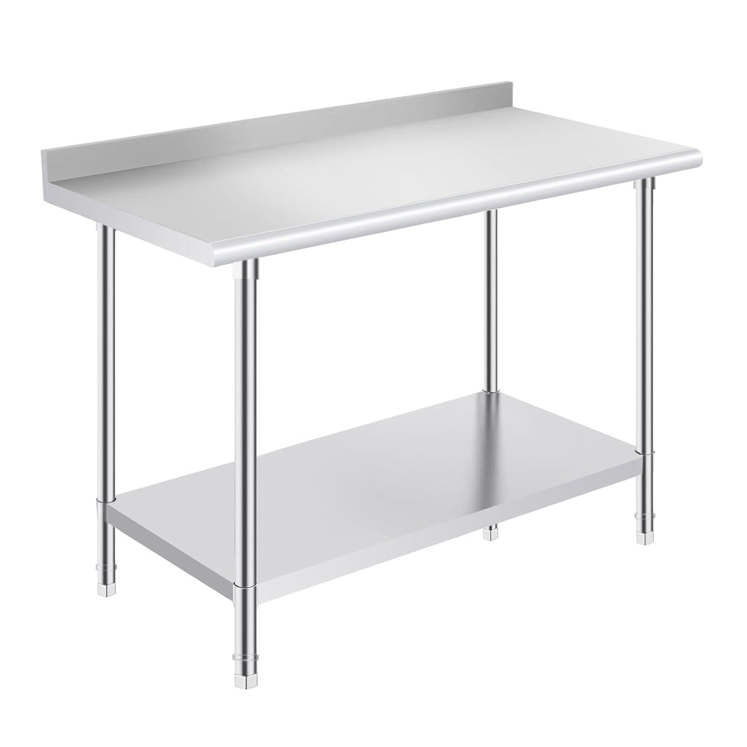 OSTBA Stainless Steel Prep Table with Backsplash, 24x48 Inch Commercial Work Table