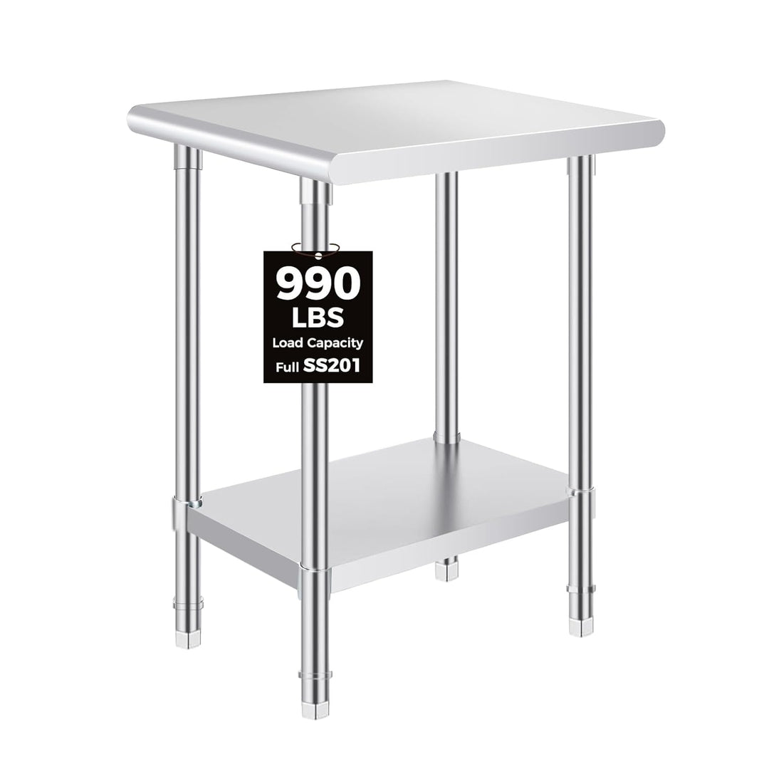 OSTBA Stainless Steel Prep Table with Backsplash, 24x48 Inch Commercial Work Table