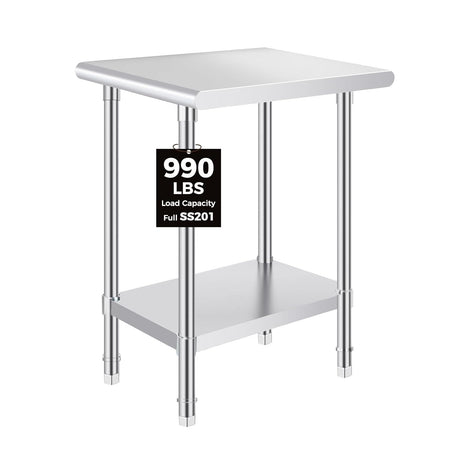 OSTBA Stainless Steel Prep Table with Backsplash, 24x48 Inch Commercial Work Table
