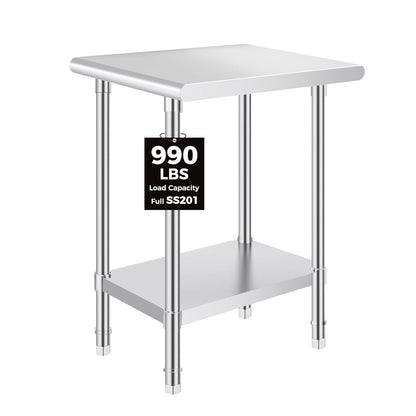 OSTBA Stainless Steel Prep Table with Backsplash, 24x48 Inch Commercial Work Table