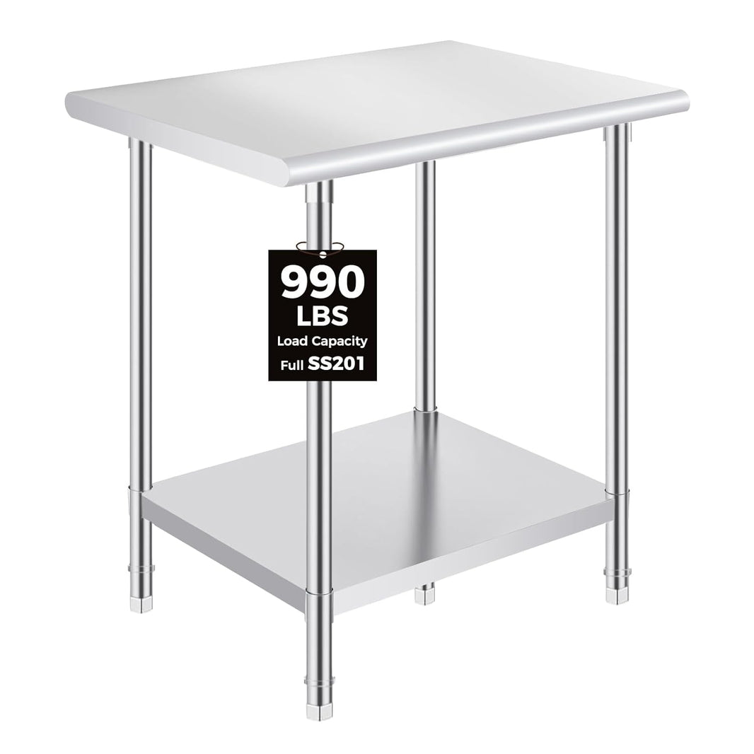 OSTBA Stainless Steel Prep Table with Backsplash, 24x48 Inch Commercial Work Table