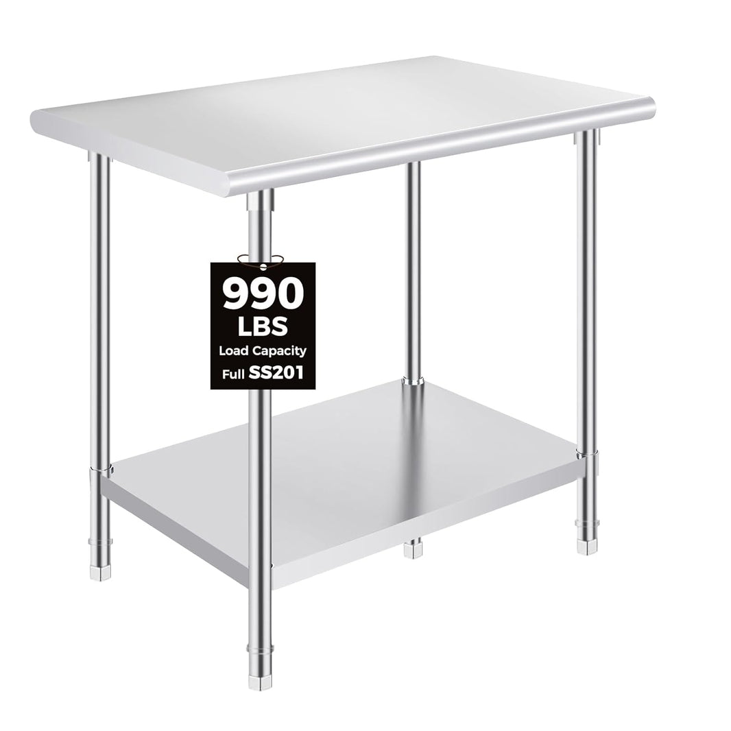 OSTBA Stainless Steel Prep Table with Backsplash, 24x48 Inch Commercial Work Table