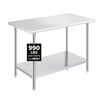 OSTBA Stainless Steel Prep Table with Backsplash, 24x48 Inch Commercial Work Table