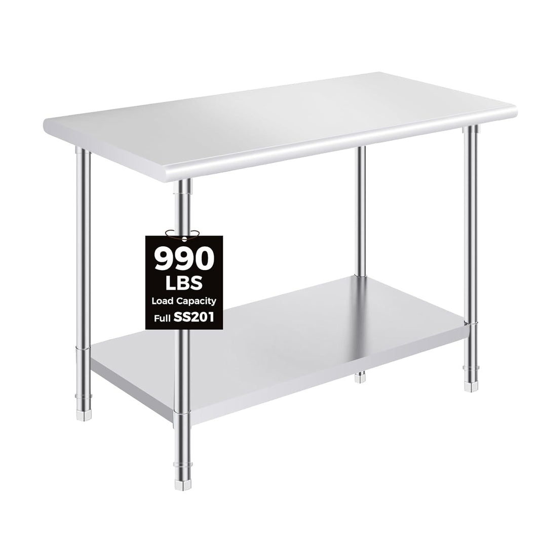 OSTBA Stainless Steel Prep Table with Backsplash, 24x48 Inch Commercial Work Table