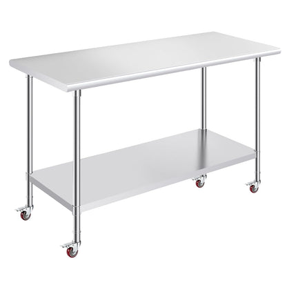 OSTBA Stainless Steel Prep Table with Backsplash, 24x48 Inch Commercial Work Table