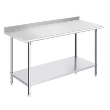 OSTBA Stainless Steel Prep Table with Backsplash, 24x48 Inch Commercial Work Table