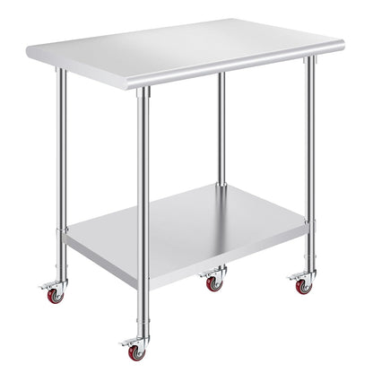 OSTBA Stainless Steel Prep Table with Backsplash, 24x48 Inch Commercial Work Table