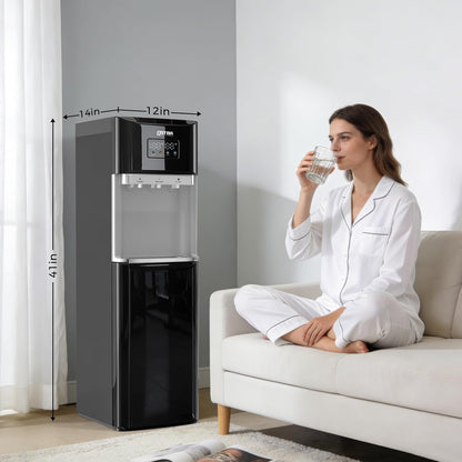 OSTBA Bottom Load Water Dispenser, LED Display, Hot Cold & Room Water, Stainless Steel Tank, Child Lock, 3 & 5 Gallon for Home & Office