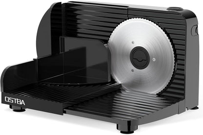 OSTBA Foldable Electric Food Slicer, Adjustable Thickness 0–15mm, 6.7” Stainless Steel Blade