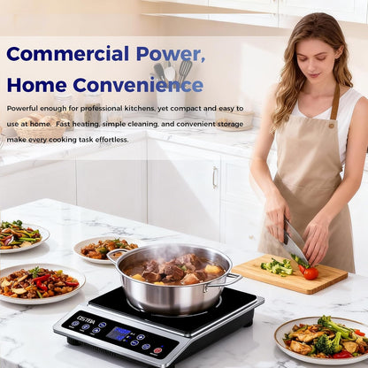 OSTBA 1800W Commercial Induction Cooktop, 7" Heating Coil Countertop Induction Burner