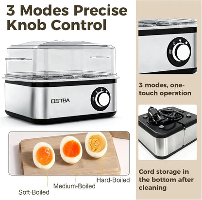 OSTBA Egg Cooker, 8-Egg Electric Boiler for Hard Boiled Eggs