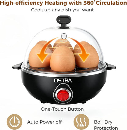 OSTBA Electric Egg Cooker, 7-Egg Boiler for Hard Boiled Eggs