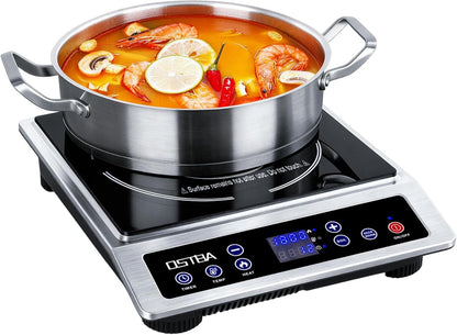 OSTBA 1800W Commercial Induction Cooktop, 7" Heating Coil Countertop Induction Burner