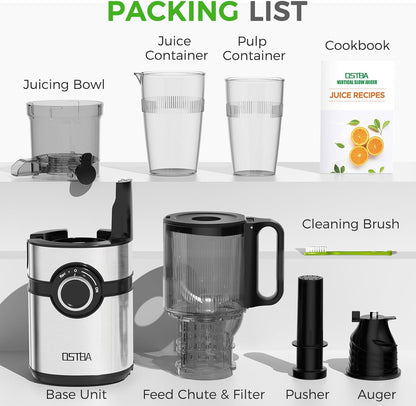 OSTBA Cold Press Juicer, 5-Inch Wide Feed Chute Slow Juicer
