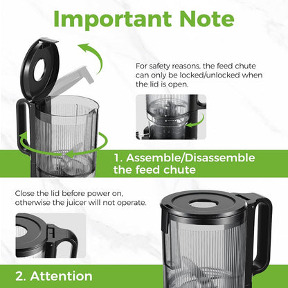 OSTBA Cold Press Juicer, 5-Inch Wide Feed Chute Slow Juicer