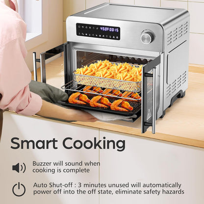 OSTBA French Door Air Fryer Toaster Oven | 10-in-1 Countertop Oven