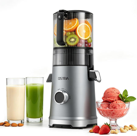 OSTBA Cold Press Juicer, 600W Slow Masticating Juicer with Large Feed Chute | 6" Extra Large Feed Chute