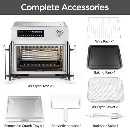 OSTBA French Door Air Fryer Toaster Oven | 10-in-1 Countertop Oven