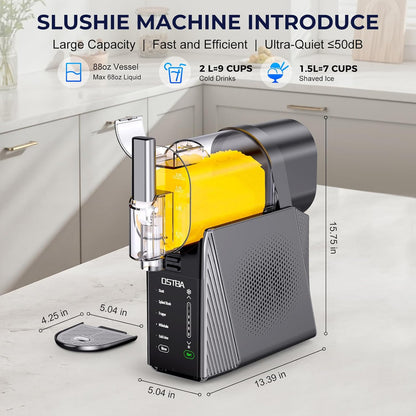 Slushie Machine-88oz Slushy Machine for Home, Frozen Drink Maker, No Ice Needed, One-Touch Slush Machine with 6 Preset Programs Self-Clean Function for Margarita, Smoothie, Milkshake, Frozen Cocktails