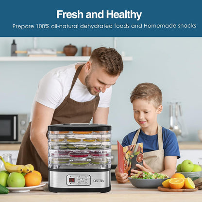 OSTBA 5-Tray Food Dehydrator with Adjustable Temperature & 72H Timer