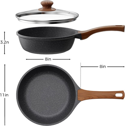 OSTBA 11 Inch Nonstick Saute Pan | 4.5 QT Skillet with Lid