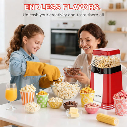 OSTBA Retro Popcorn Maker | 1200W 12-Cup Hot Air Popper