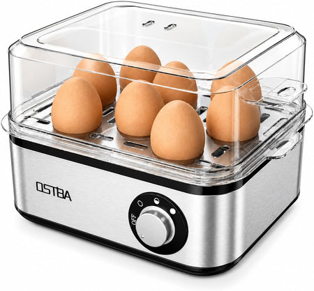 OSTBA Egg Cooker, 8-Egg Electric Boiler for Hard Boiled Eggs