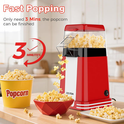 OSTBA Retro Popcorn Maker | 1200W 12-Cup Hot Air Popper