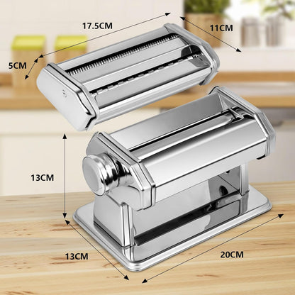 3-in-1 Pasta Maker with Cleaning Kit, Adjustable Thickness Settings Pasta Maker Machine with Pasta Roller and Cutter, Dual Width Noodle Maker for Pasta, Spaghetti, Fettuccine, Lasagna