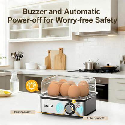 OSTBA Egg Cooker, 8-Egg Electric Boiler for Hard Boiled Eggs