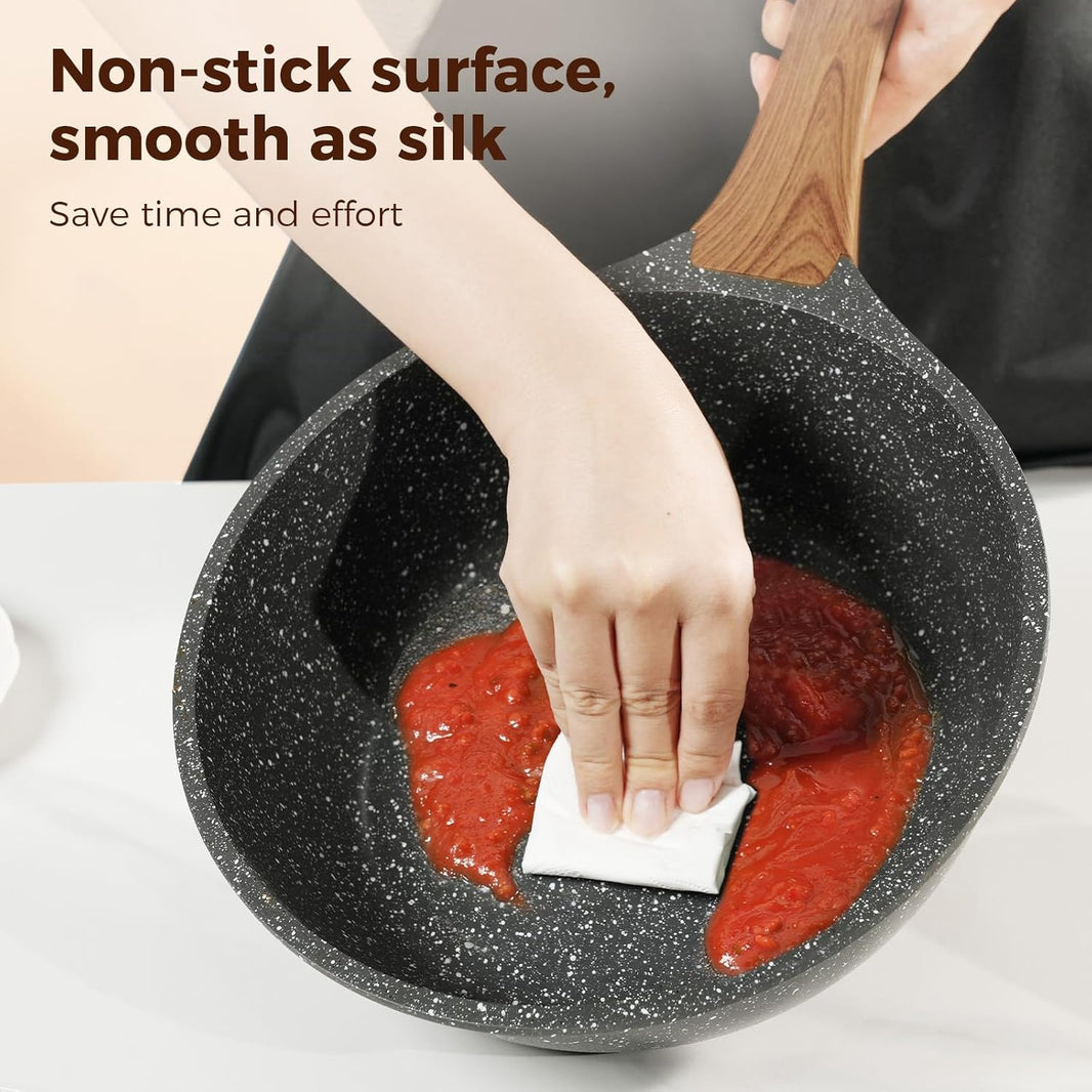 OSTBA 10 Inch Nonstick Frying Pan | 3.5 QT Saute Pan with Lid