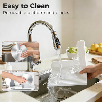 OSTBA Foldable Electric Food Slicer, Adjustable Thickness 0–15mm, 6.7” Stainless Steel Blade