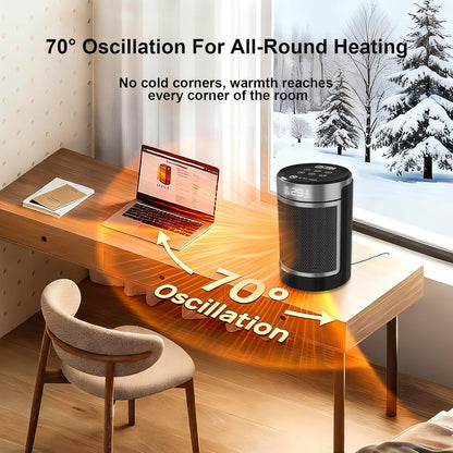 OSTBA 1500W Space Heater with Thermostat, 70° Oscillation & Remote