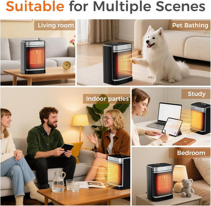 OSTBA Portable Space Heater, 1500W Ceramic Heater with ECO Thermostat