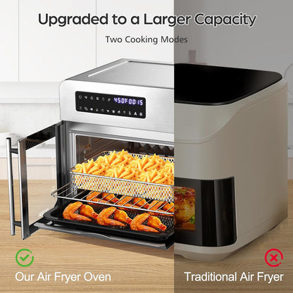 OSTBA French Door Air Fryer Toaster Oven | 10-in-1 Countertop Oven
