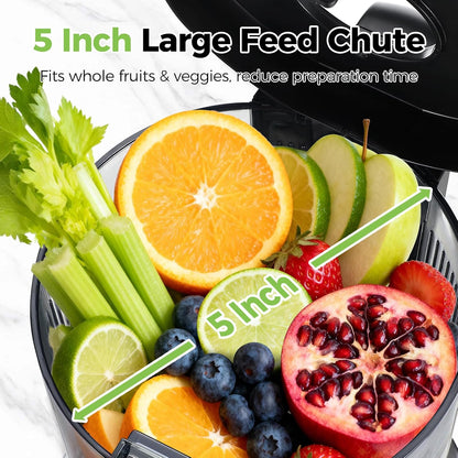 OSTBA Cold Press Juicer, 5-Inch Wide Feed Chute Slow Juicer