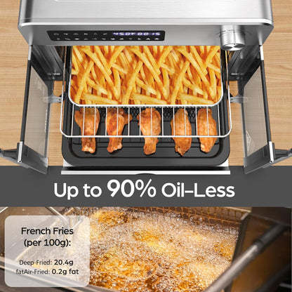 OSTBA French Door Air Fryer Toaster Oven | 10-in-1 Countertop Oven