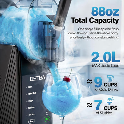 OSTBA 88oz Slushie Machine for Home, No Ice Needed, Frozen Drink Maker | Self-Cleaning, Adjustable Texture